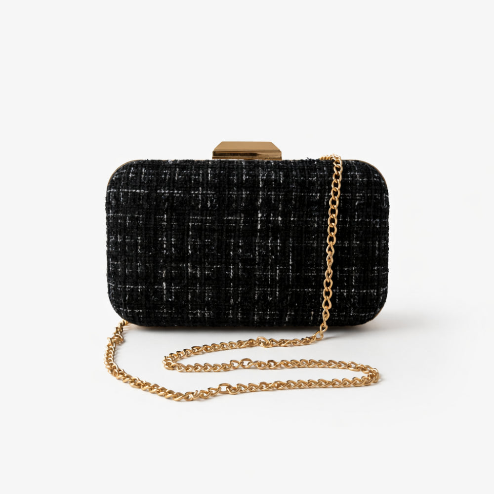 K&Co. Petal Series Boucle Clutch - BLACK